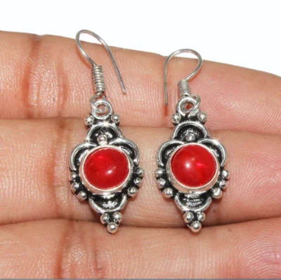 Pendiente de cornalina de plata de ley 925 hecho a mano joyería regalo para mujer para ella Foto 1 de 4
