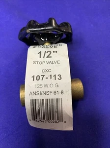 Legend Valve Company 1/2” Stop Valve CXC 107-113 125 WOG ANSI/NSF 61-8 - Imagen 1 de 4