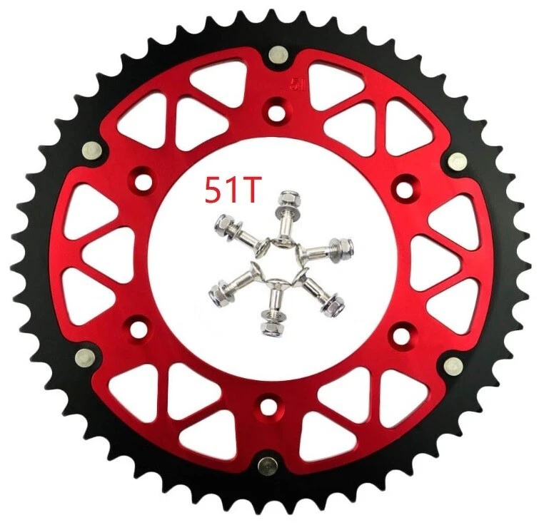 51T CNC Sprocket for CRF250R CRF450R CRF250X CRF450X CR125R 2004-2023 RS22 - Image 1 of 1