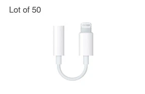 Lot of 50 Apple Lightning to 3.5mm Headphone Jack Adapter MMX62AM/A - Picture 1 of 8