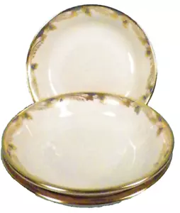 3 Lenox Essex Dessert Bowls Blue Gold Edge Cream Porcelain Smooth 0351-F - Picture 1 of 5