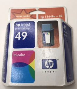 HP Hewlett Packard 49 Tricolor Print Cartridge HP 51649a - Expired 06/02 - Picture 1 of 3