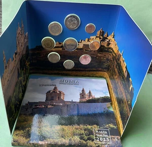 Malta Off. Euro Kursmünzensatz KMS 2025 mit 1 Cent bis 2 Euro + 2 Euro cc Mdina - Bild 1 von 2