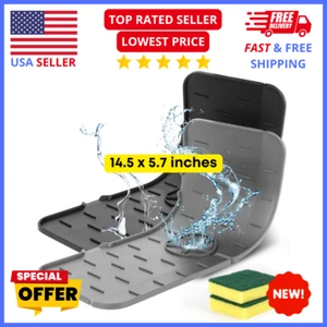 Wasserhahn Spritzschutz Matte 2er Pack - Silikon Waschbecken Schutz Pads für Wassertropfen - Bild 1 von 7