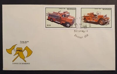 Nicaragua Stamps 1983 Fire Engines First Day Cover (w) - Image 1 of 3