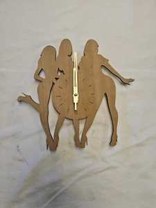 Silhouette of 3 women 5mm cherry wood handmade wall clock - Picture 1 of 4