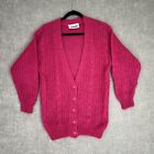D’knits Womens Size S Small Bright Pink Knit Cardigan Mohair Button Up