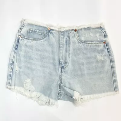 Shorts jeans rasgado vintage cintura alta NYC The Barrow tamanho 26 novo com etiquetas - Imagem 1 de 4