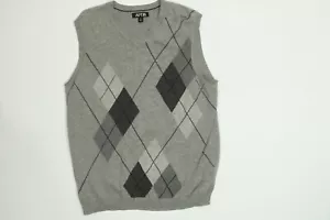 Mens Apt 9 Gray Argyle V Neck Sweater Vest XL EUC - Picture 1 of 5