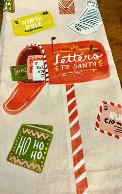 Anthropologie Christmas Towel Letters to Santa Kitchen Christmas Holiday New - Image 1 of 4