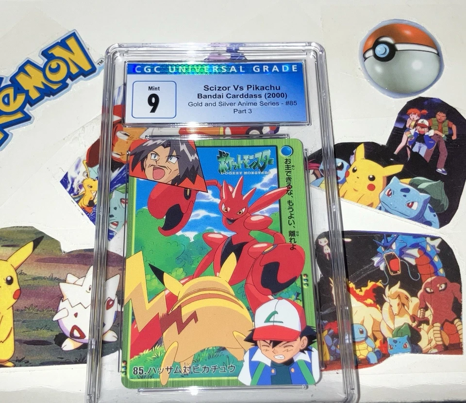 Certified Pokémon TCG: CGC 9 Scizor Vs Pikachu - Bandai Carddass 2000 #85 Pt 3 - Image 1 of 2