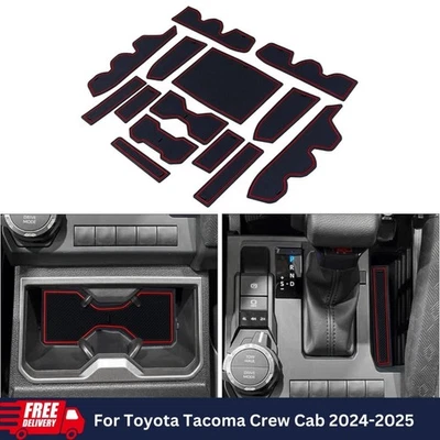 Alfombrillas portavasos ranura puerta 14 piezas accesorios interiores para Toyota Tacoma 2024-25 Foto 1 de 4