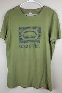 Ecko Unltd Men's XL Longline Green Logo T-Shirt Tee 100% Cotton - Picture 1 of 7