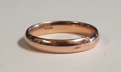 (RI4) 14k Rose Gold Wedding Band (4.6 Grams) 4 MM (Size 10) - Image 1 of 4