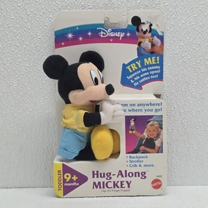 Vintage 1995 Disney Mattel Baby Hug Along Mickey Clip-On Plush Rattle - New! - Picture 1 of 22