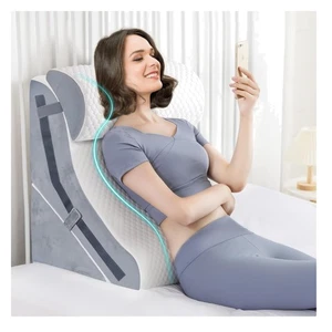 Comfortable 3-Piece Adjustable Wedge Pillow Set - Relief for Back & Neck Pain - Foto 1 di 11