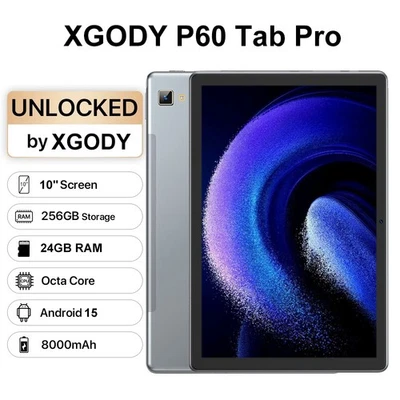 2025 Neu Tablet Android 15 24GB RAM+256GB 8000mAh 10 Zoll 4G LTE 2SIM WlFl FHD - Bild 1 von 4