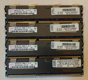 32GB (4x8GB) - Hynix PC3-10600R HMT31GR7BFR4C ECC REG Server RAM Memory - Picture 1 of 1
