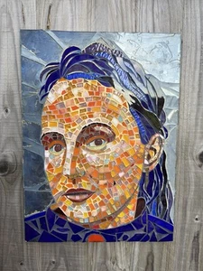 Original Decorative Handmade Abstract Mosaic Glass Wall Art - Portrait- One Off - Picture 1 of 9