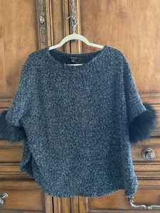 Style and Co. Damen Pullover klein grau Tweed Fell Kurzarm - Bild 1 von 4