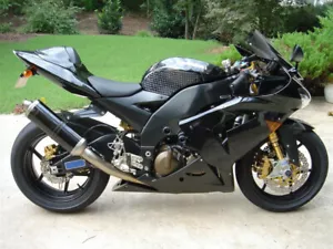 Fit for 2004 2005 Kawasaki Ninja ZX10R Injection Glossy Black Fairing Kit d008 - Picture 1 of 11