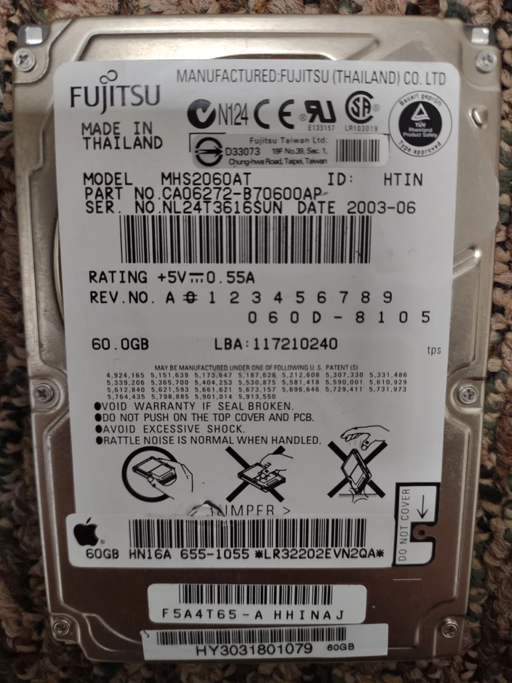 Fujitsu 60GB Internal 4200RPM 2.5" (MHS2060AT) HDD - Image 1 of 1