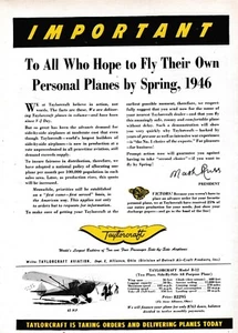 Anuncio de avión Taylorcraft 1945 26/12/2024i - Imagen 1 de 1