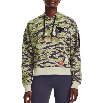 NWT Under Armour Women's Project Rock Veterans Day Camo Fleece Hoodie, Size M - Image 1 of 4