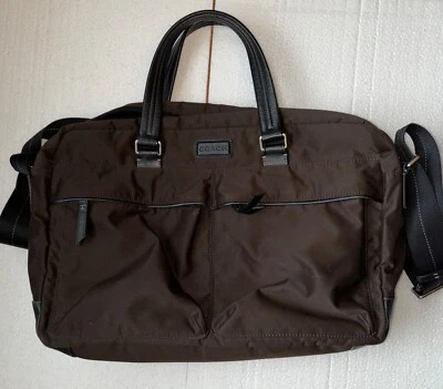 Coach коричневый неопрен и кожаный портфель через плечо * номер C1 282-F70681 женщин - Изображение 1 из 4