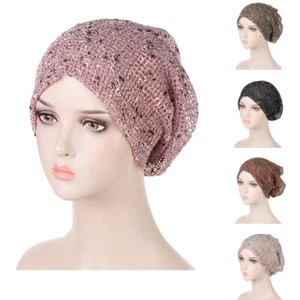 Indian Women Muslim Hijab Turban Mesh Hat Bonnet Cap Hair Loss Wrap Headscarf - Imagen 1 de 24
