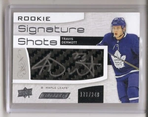 2018-19 UD Engrained Travis Dermott novato firma disparos tarjeta automática/249 - Imagen 1 de 2