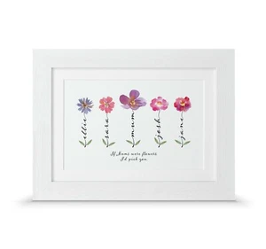 Personalised Mum Gift – Family Flower Print – Mother’s Day or Birthday Present - Picture 1 of 33
