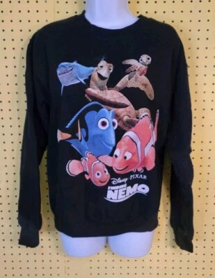 Moletom promocional Finding Nemo vintage tamanho P filme Disney preto congelado - Imagem 1 de 4