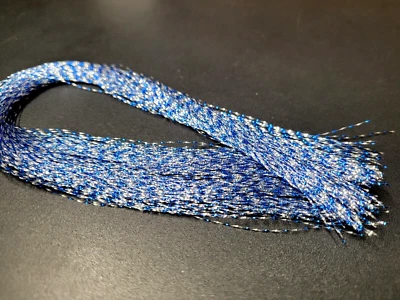 TWISTED CRYSTAL FLASH - Blue/ Silver - Fly Tying Materials - FLASHABOU - NEW! - Image 1 of 2