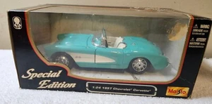 Maisto 1957 Chevrolet Corvette Turquoise Diecast Special Edition 1:24 Car NIB - Picture 1 of 5