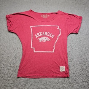 Arkansas Retro Brand Shirt Adult XS Red Short Sleeve Round Neck Womens - Picture 1 of 12