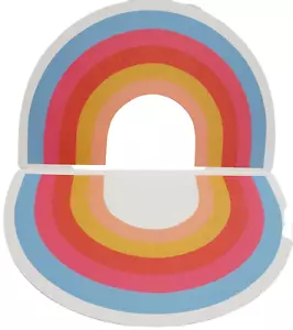 Set 2 Tovagliette Same Vinile PVC Non Trasparente (11"x16") FETTA MULTICOLORE ARCOBALENO,HL - Foto 1 di 11