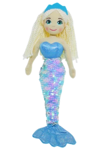 Blue Mermaid Doll Soft Plush Toy Shelly 17"/45cm Mythical Creatures - Picture 1 of 3