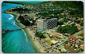 Postal México Puerto Vallarta Delfin Hotel Vista Aérea Aérea 1976 - Imagen 1 de 2