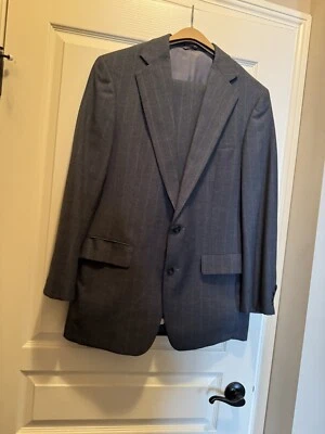 Traje Vintage Azul Rayas Hecho en Corea Ver Medida 40L?? Foto 1 de 4