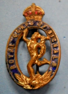 Royal Signals Brass & Enamel Sweetheart Brooch Military Badge 1921-46 Jimmy - Foto 1 di 4