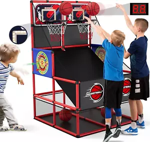 2 in 1 Dual Shot Basketball Arcade Game with 2 Dart Boards/Electronic Scoreboard - Picture 1 of 9