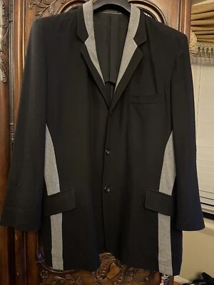 Chaqueta Johji Yamamoto Talla 4, Mezcla Lana Negra Con Inserciones Gris Mezcla Cachemira Foto 1 de 4