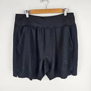 Ell & Voo Shorts Womens 18 Black Elastic Waist Pockets Polyester Blend Stretch - Picture 1 of 6