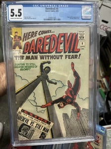 DAREDEVIL #8 CGC 5.5 1st Appearance of STILT-MAN! Marvel Comic 1965 KEY 🔑 - Bild 1 von 3