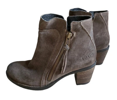 Taos Dillie Ankle Suede Brown Leather Heel Boots Womens Size 5 - 5.5 EU 36 - Image 1 of 4