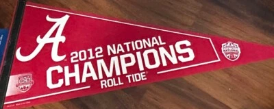 Banderín 2012 University of Alabama Crimson Tide National Bcs Champions 12"x30" Foto 1 de 4