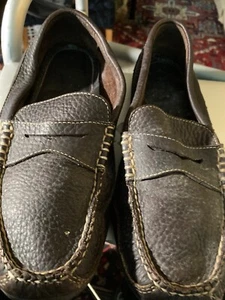 LL Bean Mens Casual Slip On Stitched Leather Loafers Sz 9.5 EE 287219 - Picture 1 of 6