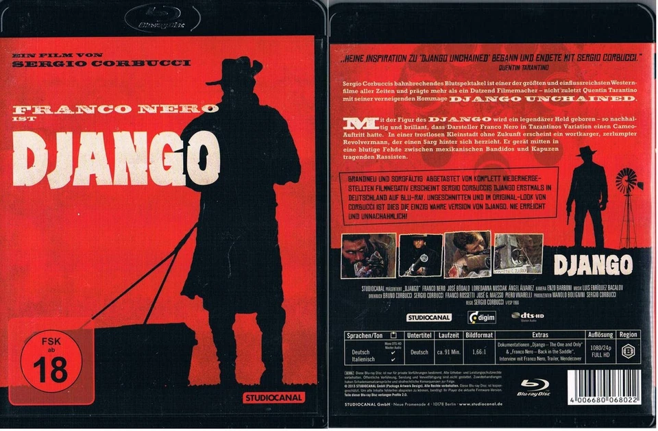 DJANGO --- Blu-ray --- Klassiker --- Franco Nero --- Uncut --- FSK 18 -- Rarität - Bild 1 von 1