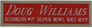 DOUG WILLIAMS REDSKINS NAMEPLATE AUTOGRAPHED SIGNED FOOTBALL HELMET JERSEY PHOTO - Picture 1 of 8